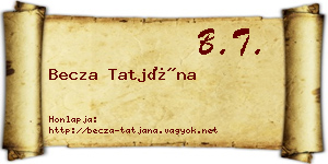 Becza Tatjána névjegykártya